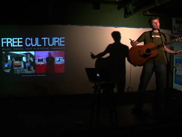 In the image we can see there is a person who is standing and holding guitar in his hand and on...