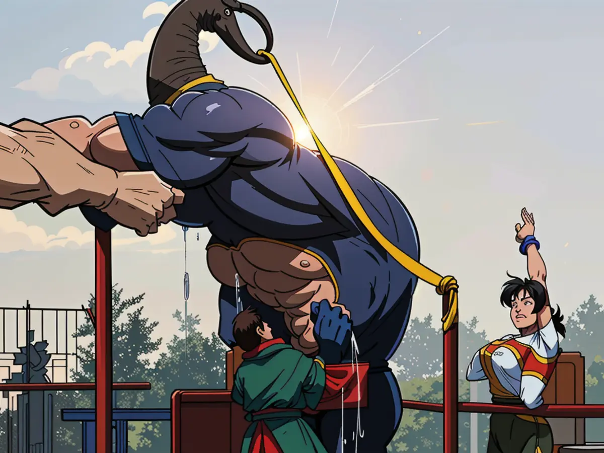 Video captures Asian elephant named Mary engaging in hose-washing activity at Berlin Zoo. Snapshot...